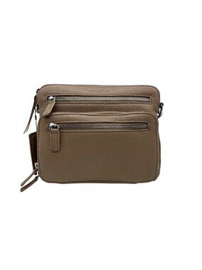Mancini Brown Leather Crossbody Bag